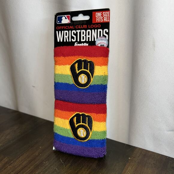 NWT Milwaukee Brewers Pride Theme Wristbands Rainbow Gay39 - Picture 2 of 4